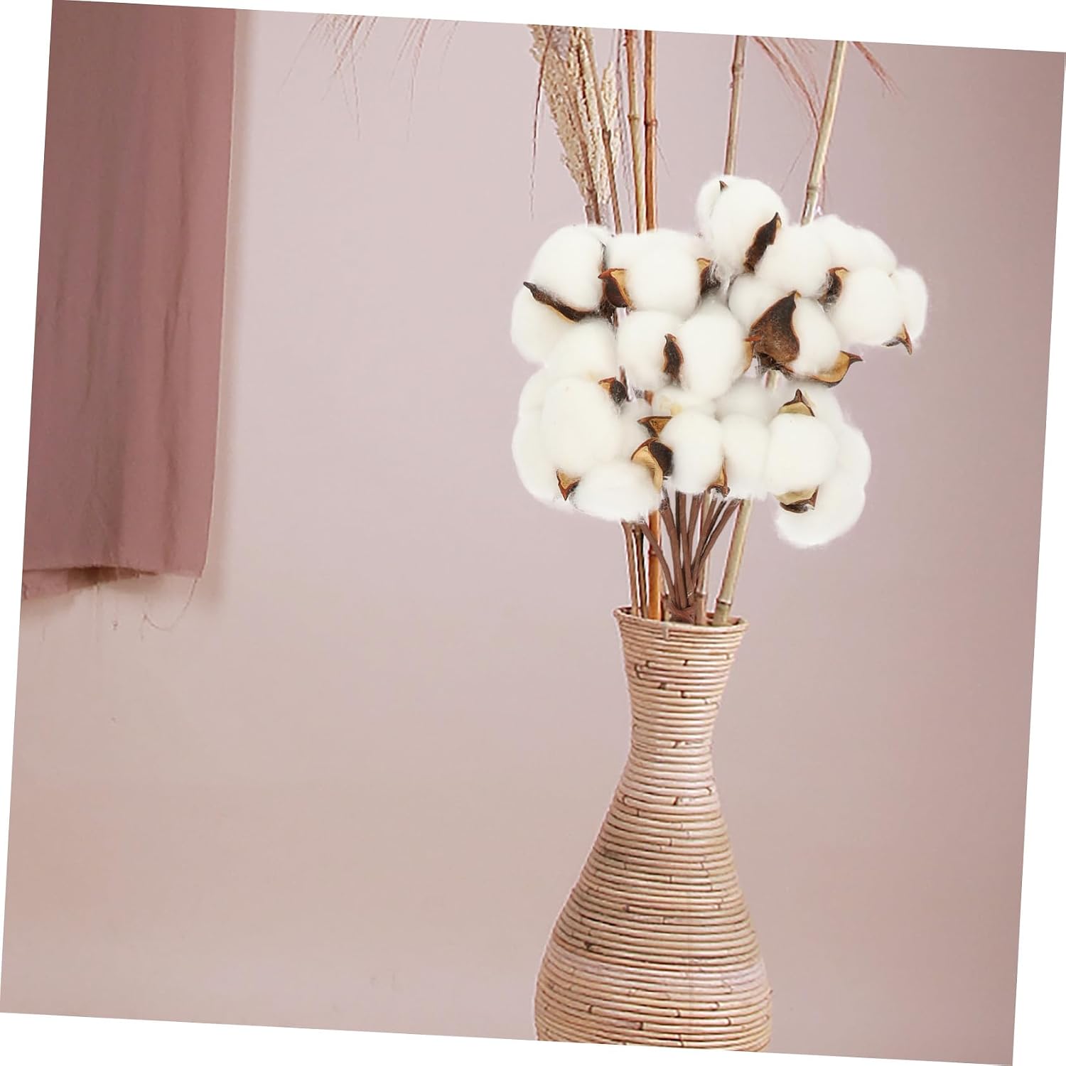 Ipetboom Natural White Cotton Ball Branches for DIY Home Decor Holiday Wreaths Party Decorations Rustic Floral Picks for Christmas and Wedding Ambiance