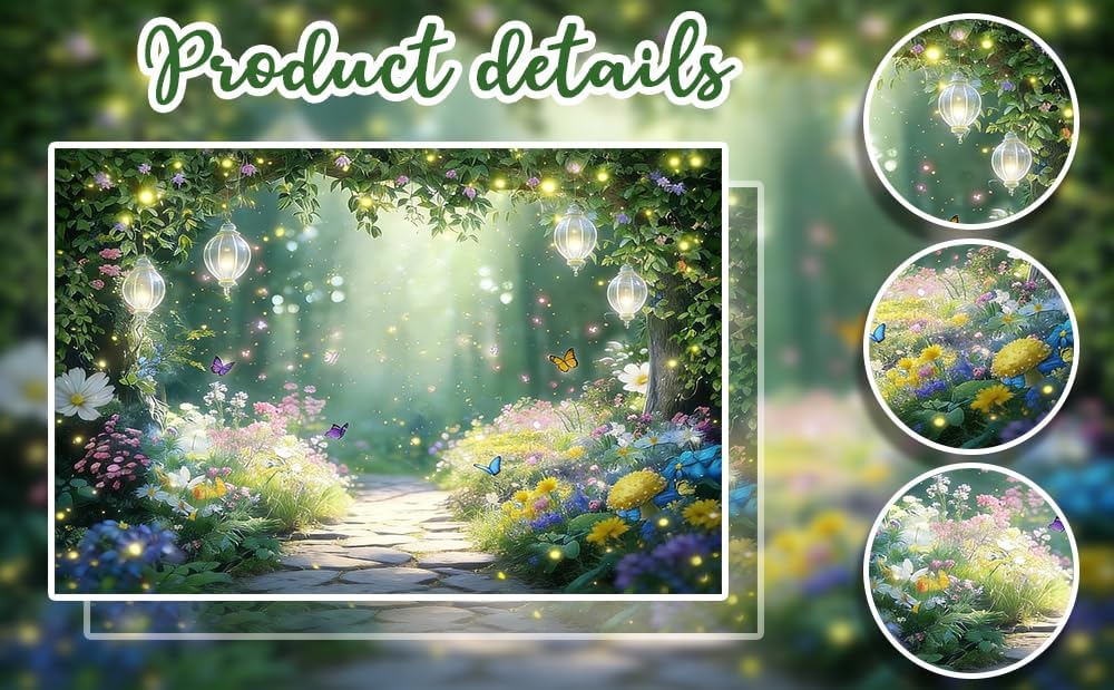 10x8ft Enchanted Forest Backdrop Fairy Garden Floral Arch Enchanted Forest Backdrops for Photography Baby Shower Birthday Party Decorations Background Fairytale Photo Props for Photoshoot Wall Decor