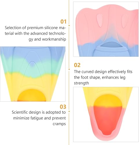 Miniatura 2 de BESPORTBLE Aletas de natación para niños aletas de silicona para nadar y bucear, tamaño adecuado para niños, niñas, niños, jóvenes, mujeres,