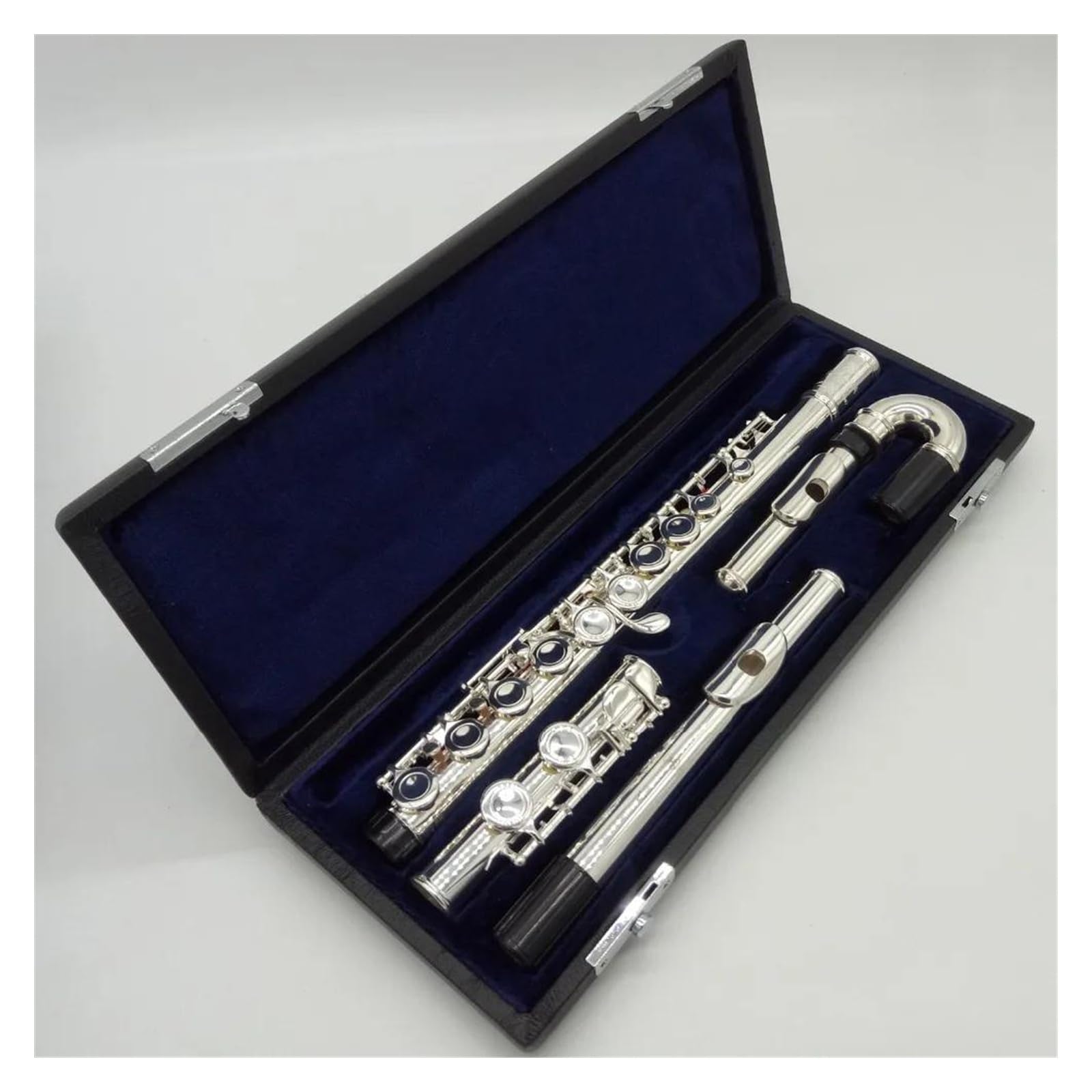 Flauti Placcati In Argento Strumento Per Studenti Flauti Con Testata Curva 16 Fori Chiusi Chiave E Con Custodia Flauto Traverso Kit