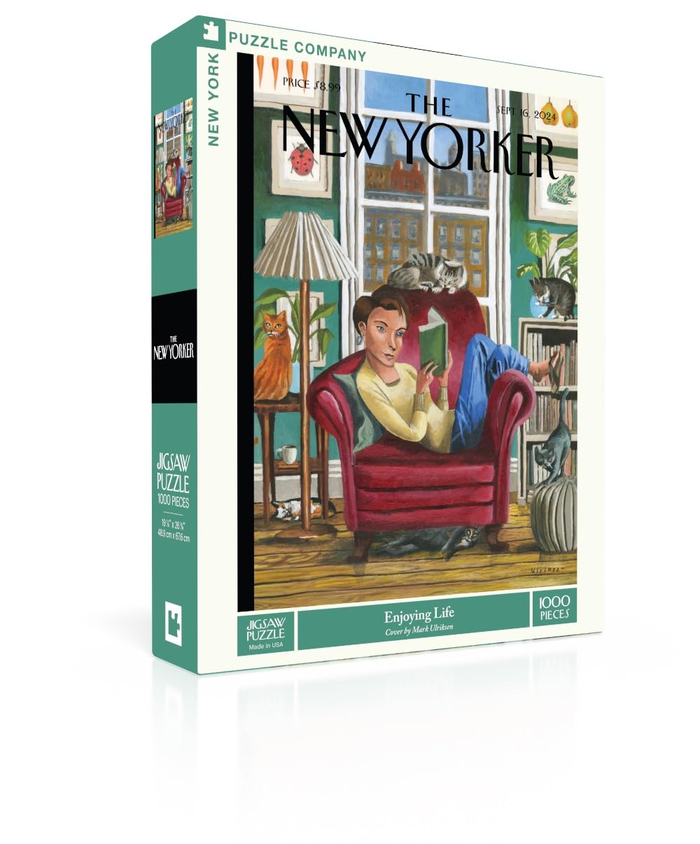 New York Puzzle Company - New Yorker Enjoying Life - 1000 Piece Jigsaw Puzzle for Family Game Nights by Mark Ulriksen - Image 3