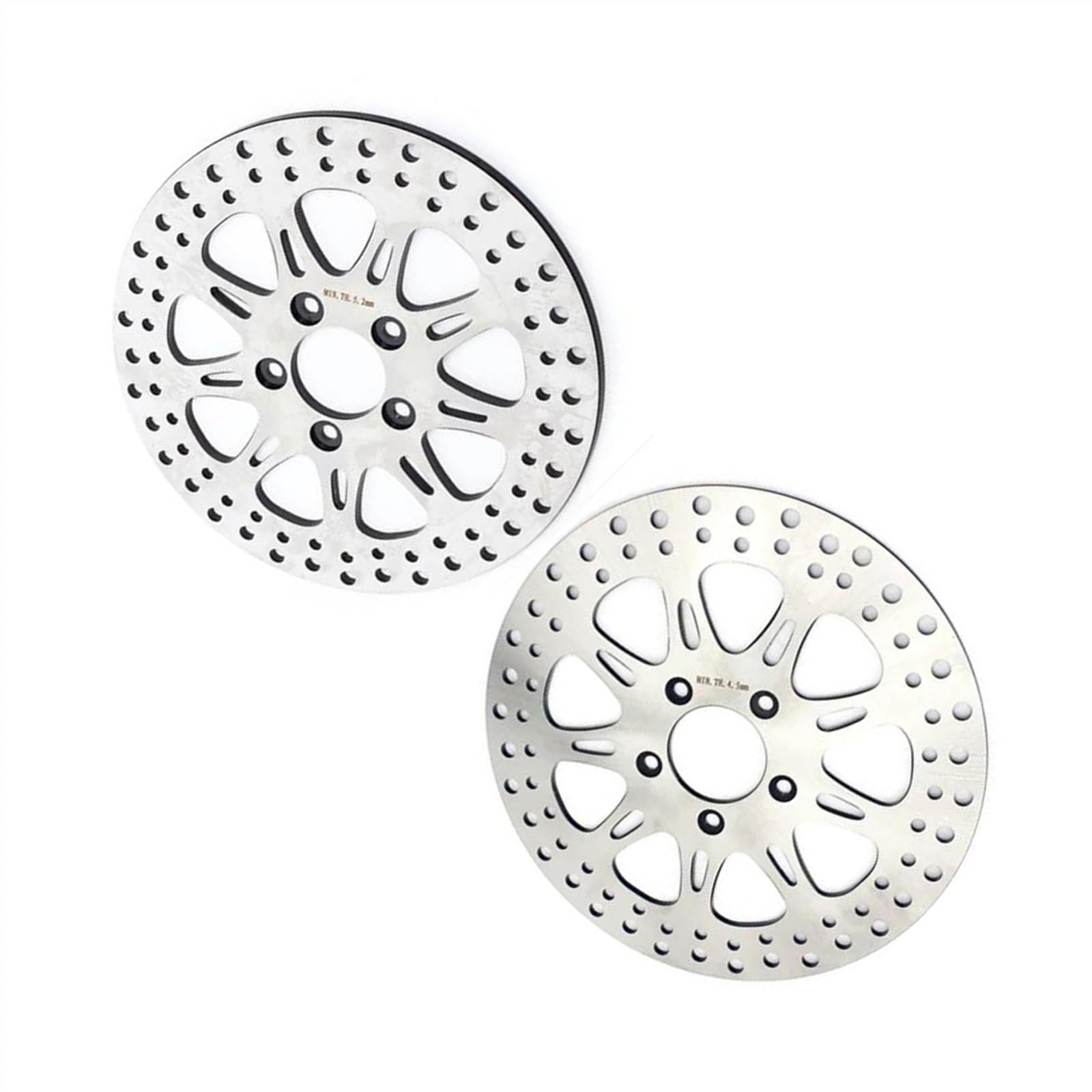 Rotor de Freno Rotores De Discos De Freno Trasero Delantero De Motocicleta para Harley para Davidson FXCWC para Rocker C Rueda Fundida 2008 2009 2010 2011(Silver)