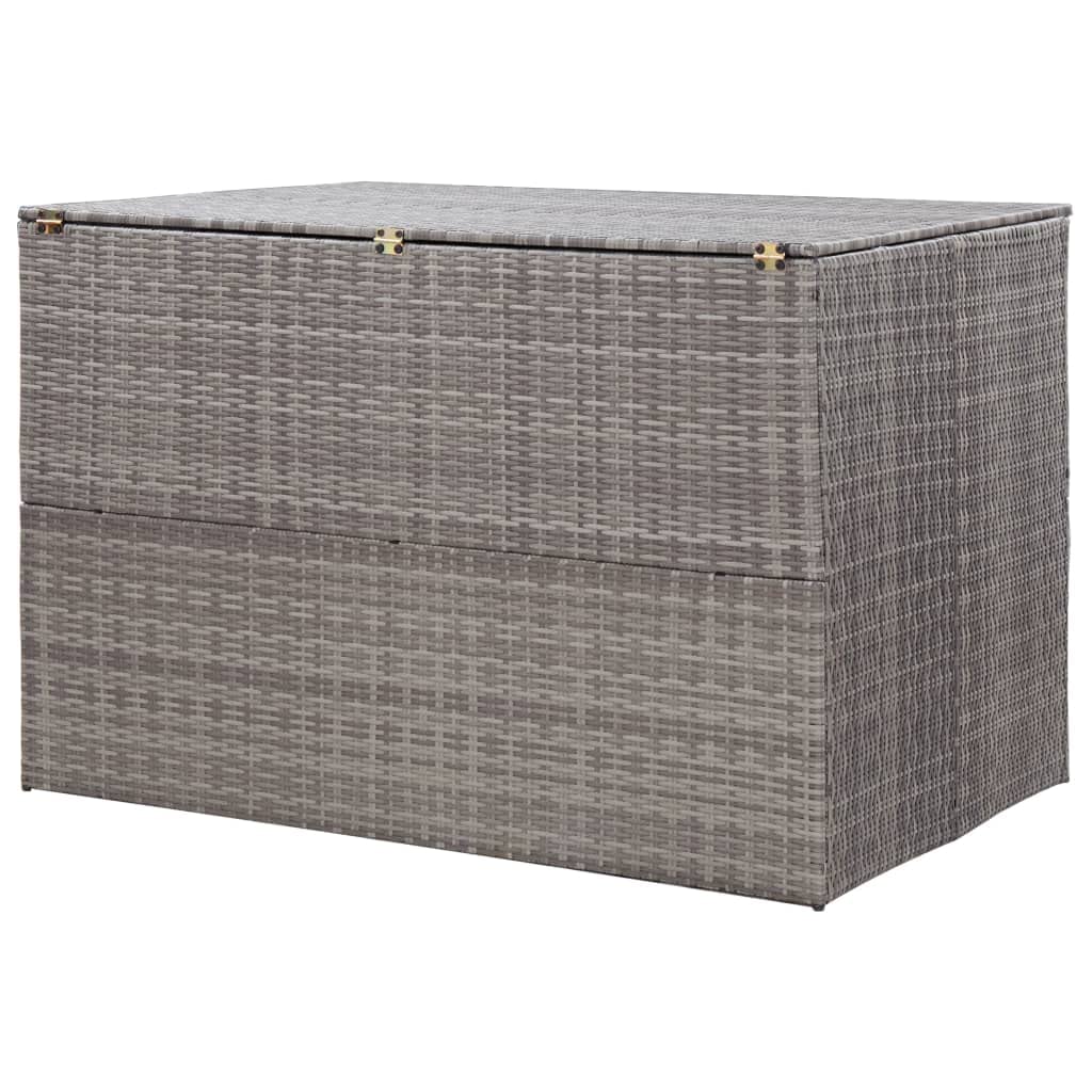 Makastle Gartenbox Auflagenbox Kissenbox Gartentruhe Truhe Box Aufbewahrungsbox Auflagenkiste Polyrattan Gartentruhe Aufbewahrungstruhe Grau 150x100x100 cm