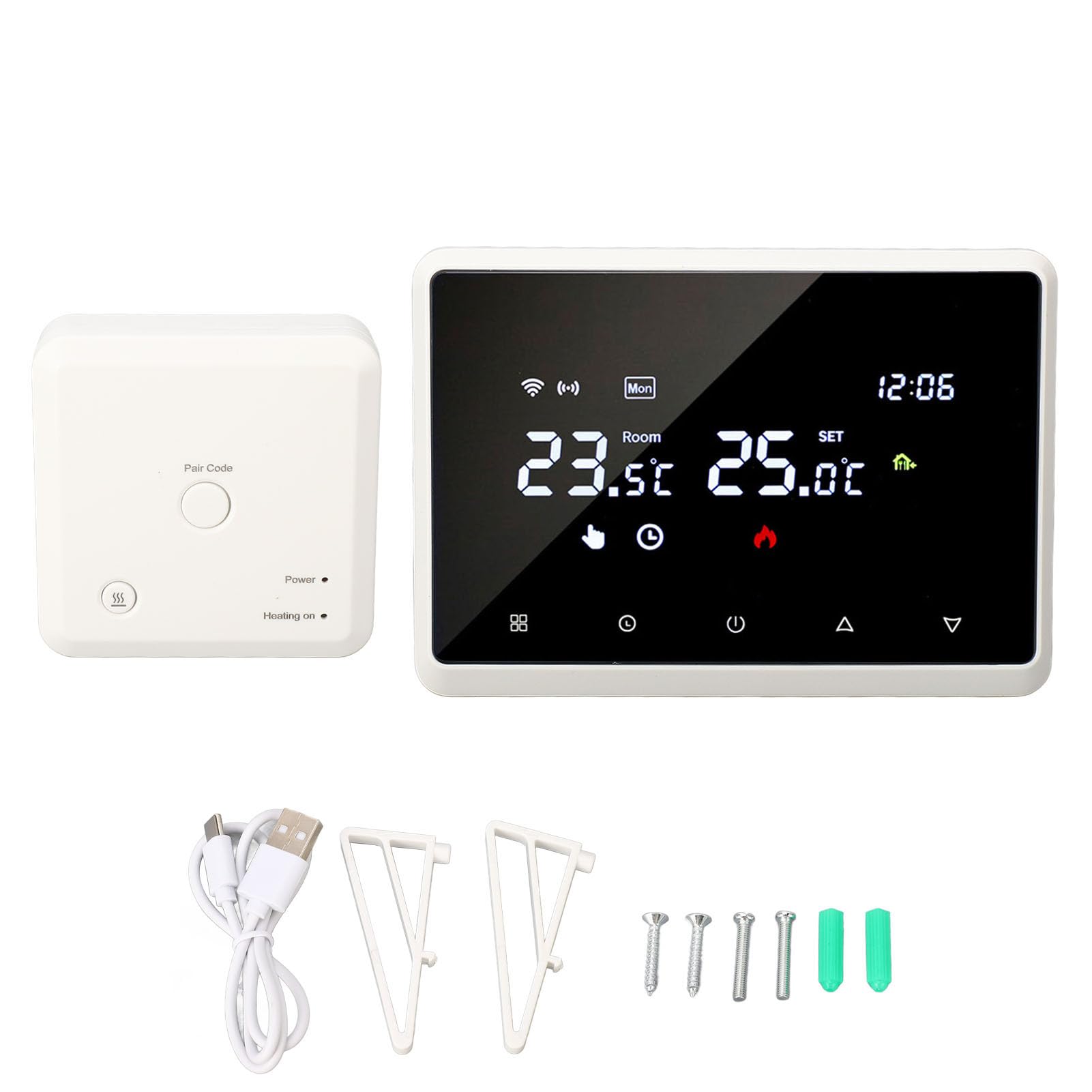 Niesamowity Inteligentny Termostat Wi-Fi Doodle Me98 Termostat do Kotła Naściennego AC230V 60 Hz Biały Elegancki Internet z możliwością Precyzyjnej Kontroli Temperatury