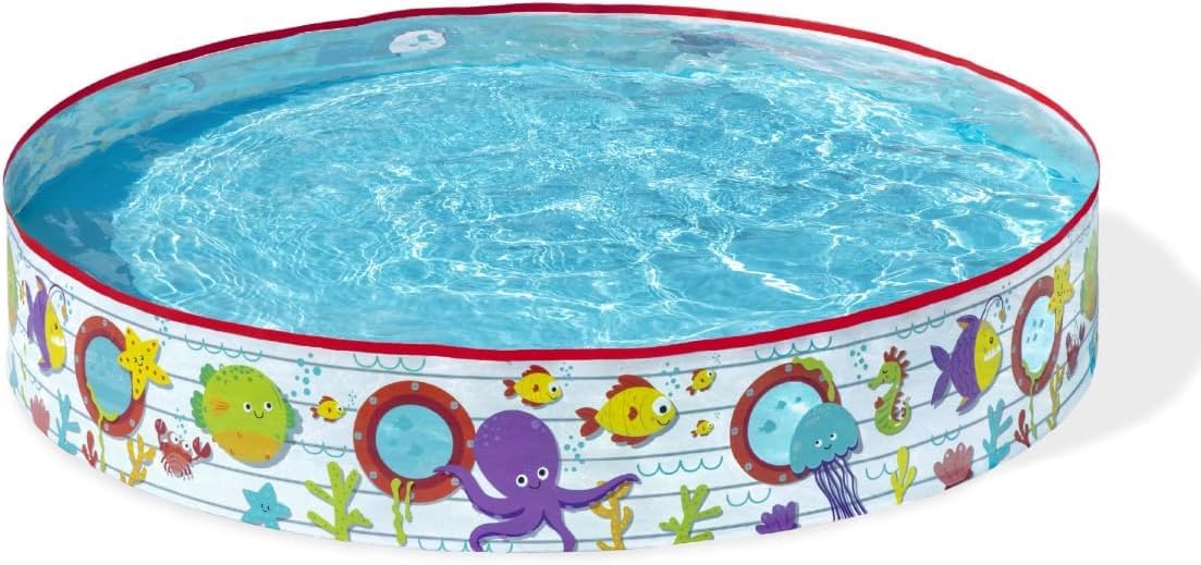 KinderTales® Kids Paddling Pool with Sea Creature Design – Durable and Comfortable 435L Pool for Kids, Easy Setup, Repair Patch Included – 1.52m x 25cm-picture-14