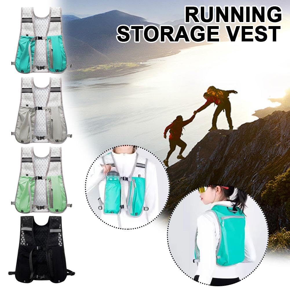 Laufweste für Männer und Frauen, verstellbare Brustgurte, Lauf-Trinkweste mit 550 ml weicher Wasserflasche, atmungsaktiver Trinkrucksack mit reflektierenden Streifen, Laufrucksack für Trailrunning