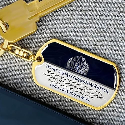 To My Daughter Gift Keychain, Keepsake For Granddaughter Keychain, Grandma Keychain, Engraved Stainless Steel Key Chain (Daughter, Sliver) #TOP2