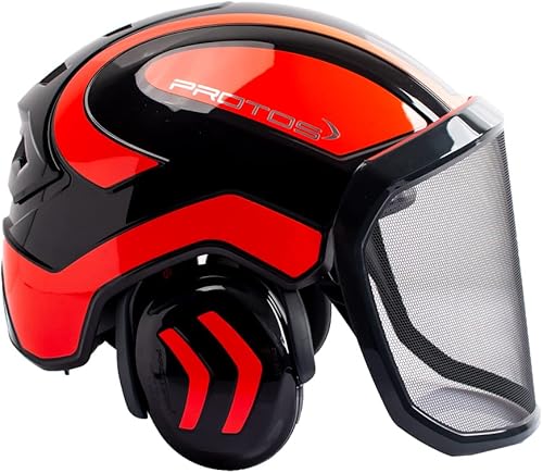 Miniatura 1 de Casco Protos Integral ARBORIST - Negro y Rojo Neón