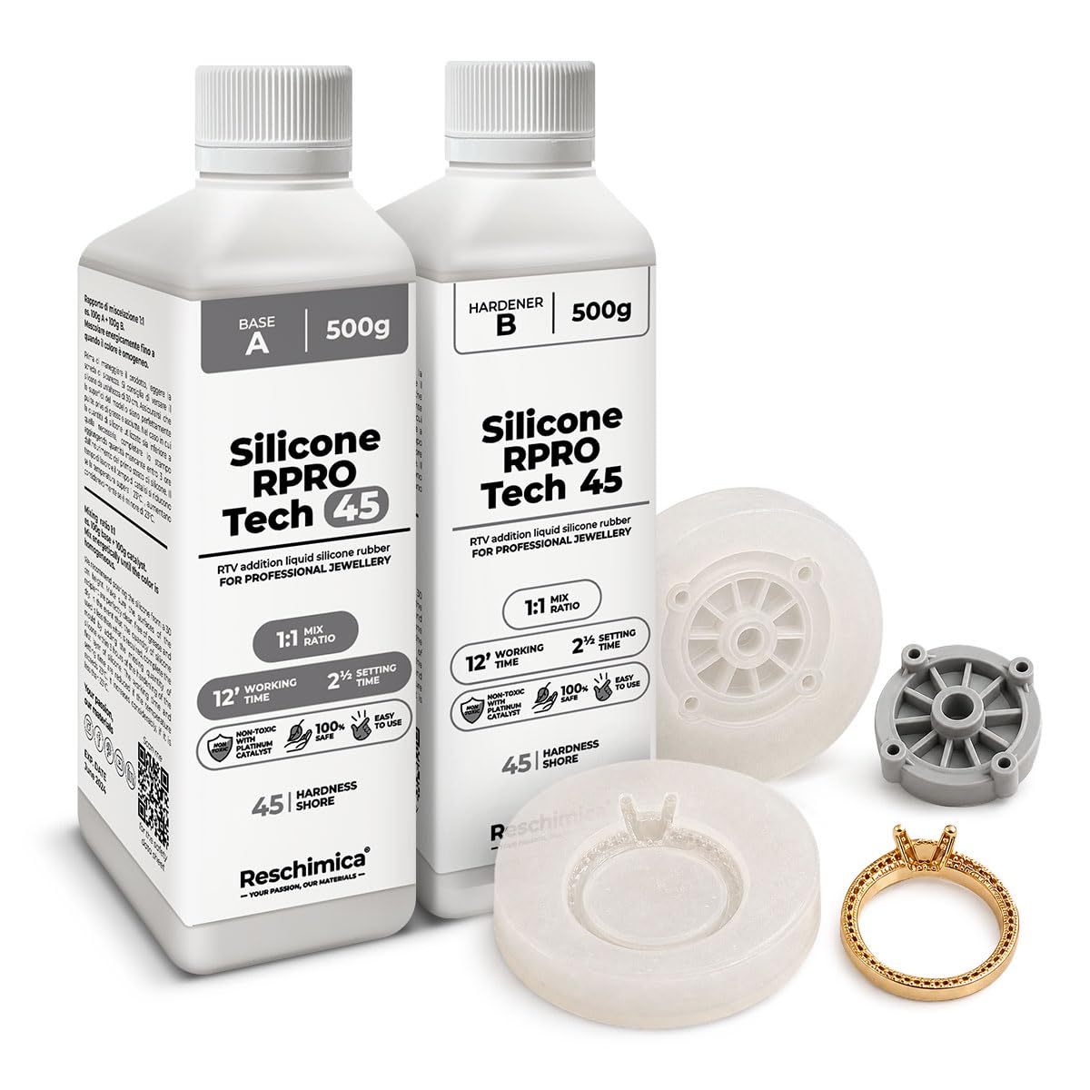 RESCHIMICA R PRO TECH 45 Półprzezroczysta Guma Silikonowa do Form, 1 kg