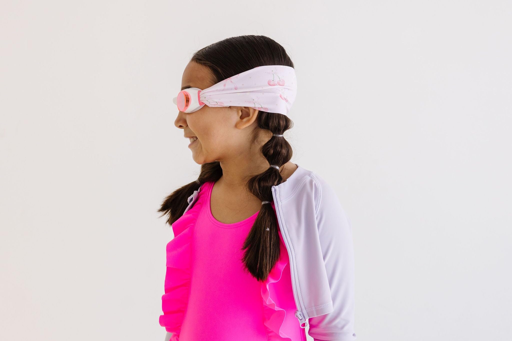 Splash Place Schwimmbrille mit Stoffband, Schwimmbrille für Erwachsene und Kinder, Rosa und Violett