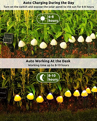 Dekofun Solar Garden Ornaments 7M 20 LED Mushroom Solar Lights - Image 3