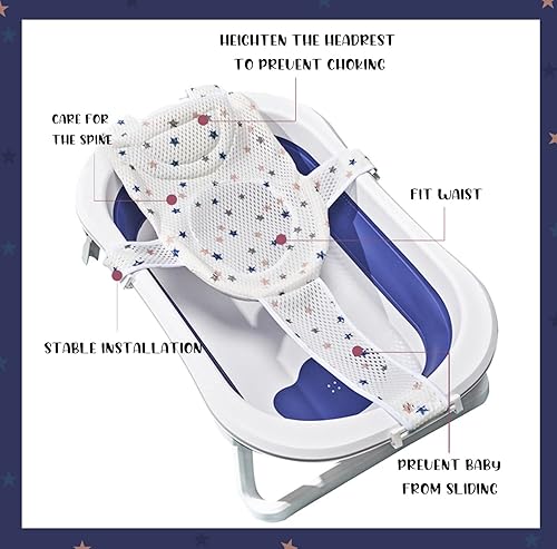 Miniatura 2 de Red de soporte para asiento de baño de bebé, almohadilla suave para reposacabezas de bebé, transpirable, tapete de malla para bañera de bebé recién