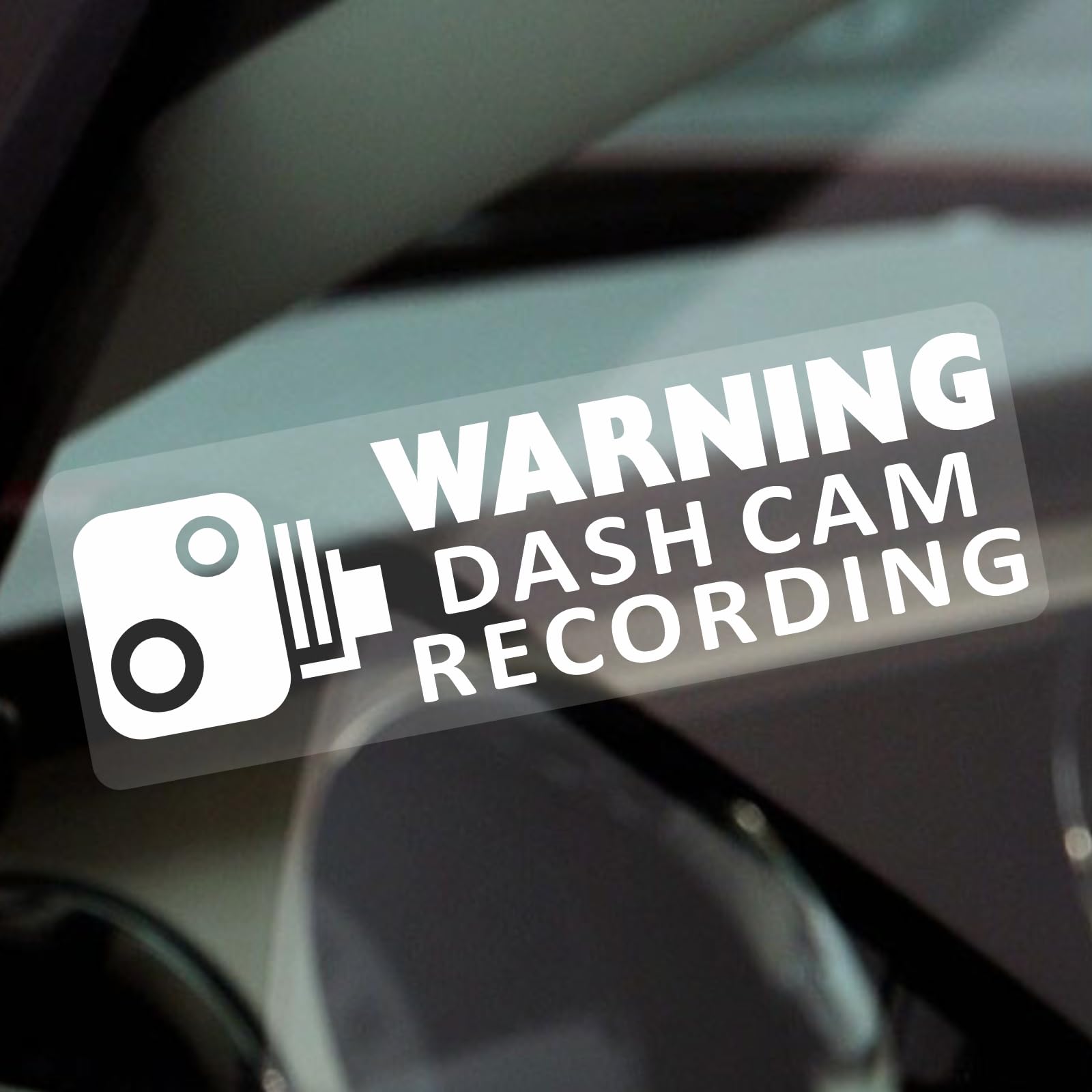 5 x C29W Stickers Warning Dash Cam Recording Vehicle Reverse Signs Camera Security Dashcam Window CCTV Car Van Truck Taxi Mini Cab Bus Coach White on Clear 75x25mm