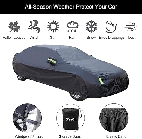 Miniatura 5 de Funda impermeable para coche compatible con Mercedes-Benz GLA 250 Base 4MATIC 2017-2022, cubierta de protección para todo tipo de clima, con tiras