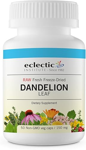 Miniatura 9 de Eclectic Institute Hoja de diente de león liofilizada cruda  Suplemento orgánico para apoyar la limpieza y la función digestiva  90 CT (200 mg)