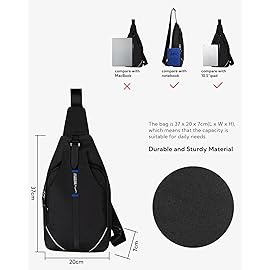 WATERFLY Medium Crossbody Sling Backpack Anti Theft Backpack for Traveling Chest Shoulder Bag