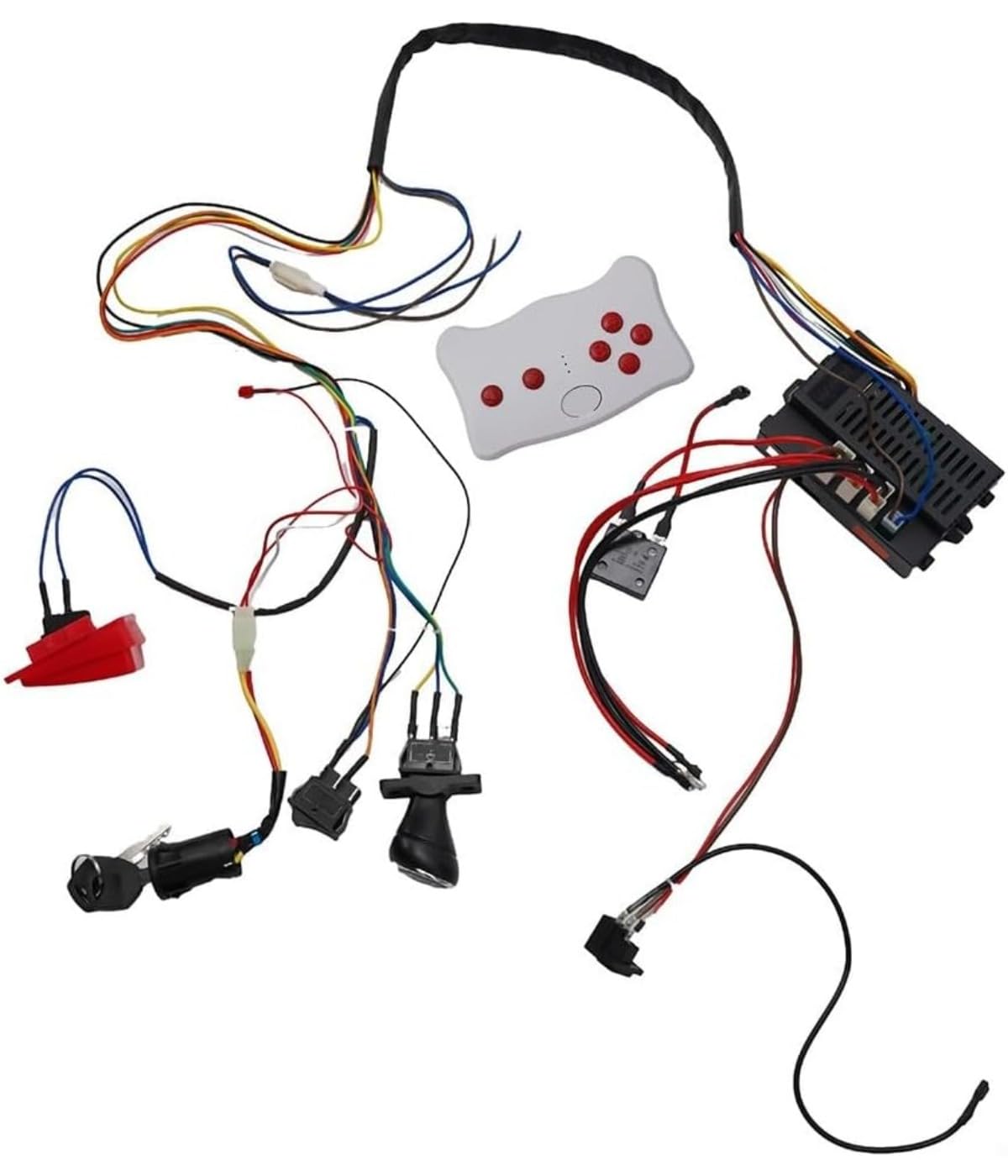 Zestaw do sterowania kablami i przełączników do samochodów elektrycznych dla dzieci, pilot zdalnego sterowania, elektroniczny moduł przełączający, kompatybilny z większością pojazdów elektrycznych
