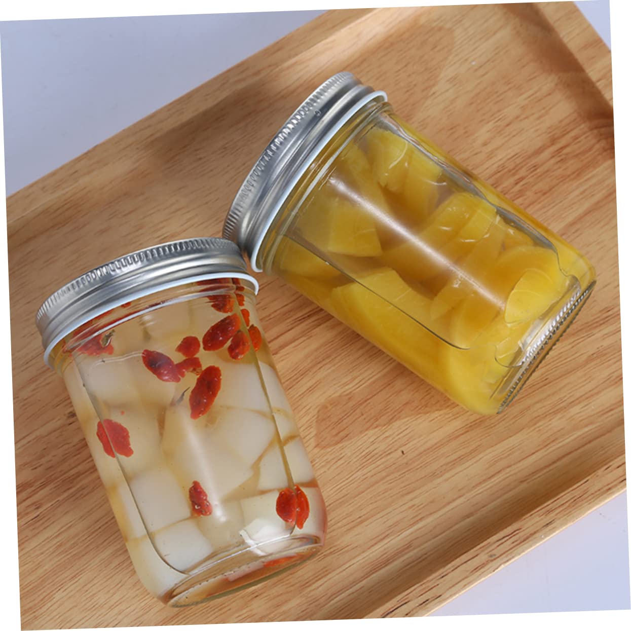 Barattoli per Conserve 4 Pezzi in Vetro e Latta Coperchio Sigillante, Contenitori Multifunzione per Conservazione Alimenti a Casa, Resistenti All'umidità