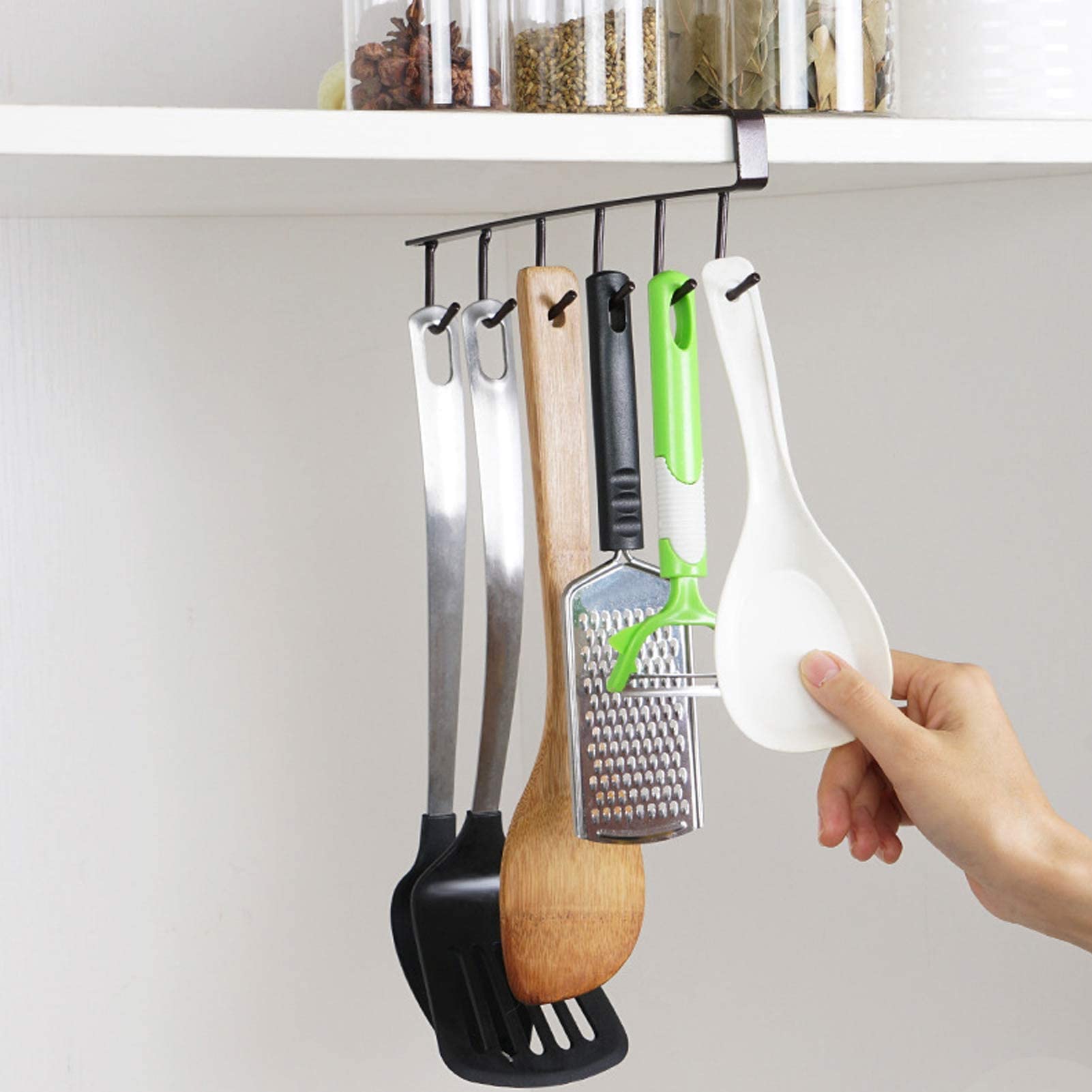 ECROCY Becherhalter Unter Dem Schrank – 2 Stück, Je 6 Haken, Extra Großer Hakenabstand