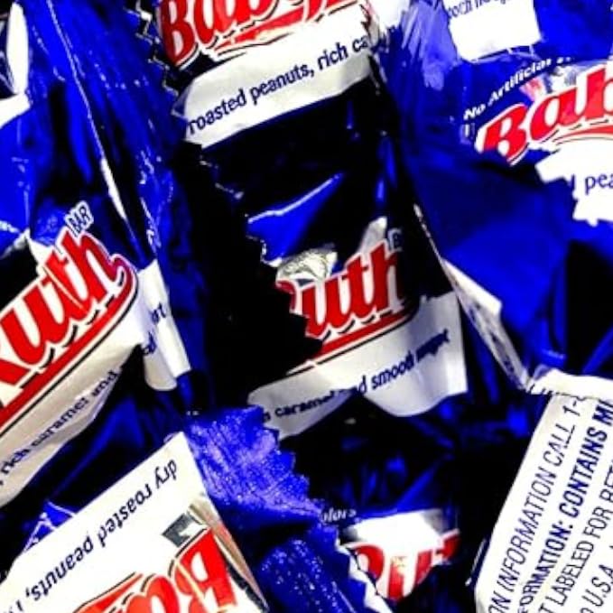 Babie Ruth Mini Candy Bars -1.5 lbs Individually Wrapped Mini Candy Bars - Perfect for Parties, Office Snacks, and Gifting - Delicious Chocolate, Caramel, and Peanuts(24 oz)