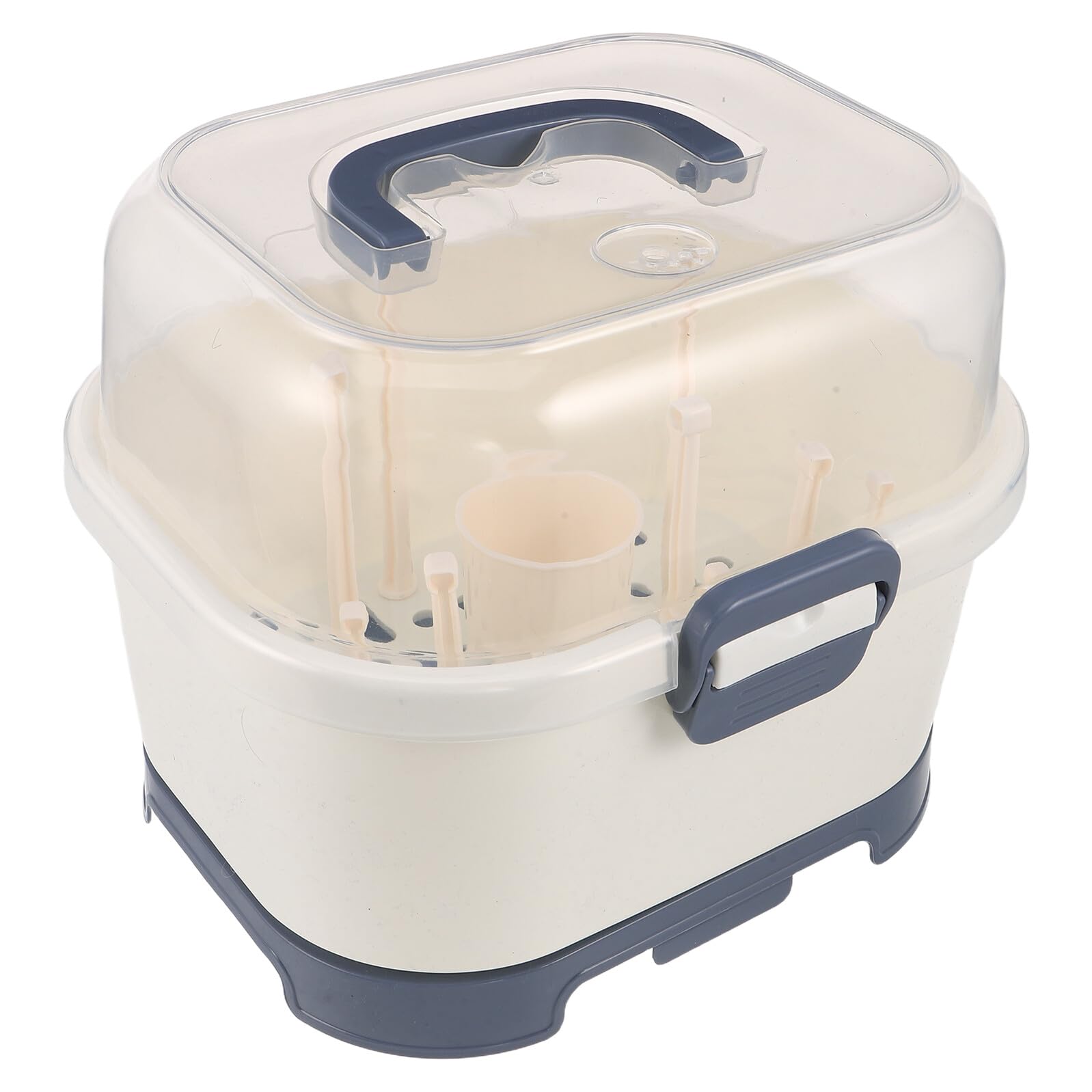 Tragbarer Flaschentrockner mit Abdeckung Staubdichte Aufbewahrungsbox für Babyflaschen 28X26X22cm Organizer für Stillzubehör Unterwegs Küche und Haushalt