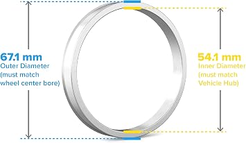StanceMagic Aluminum Hubcentric Rings 67.1mm to 54.1mm, Pack of 4