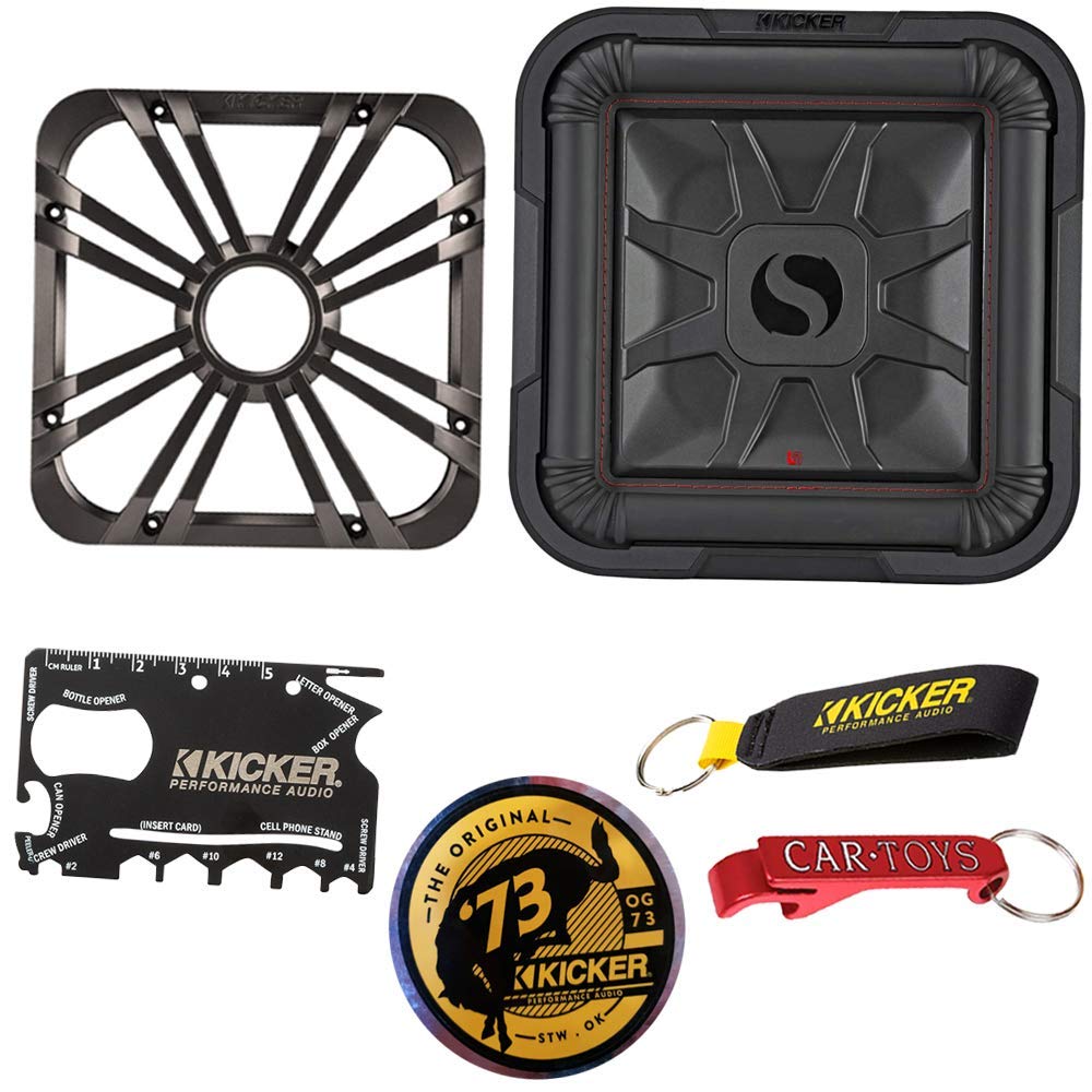 Kicker 46L7T104 L7T 10" Reinforced Square Sub Bundle with Protective Grille and Kicker Swag Bag. Sha