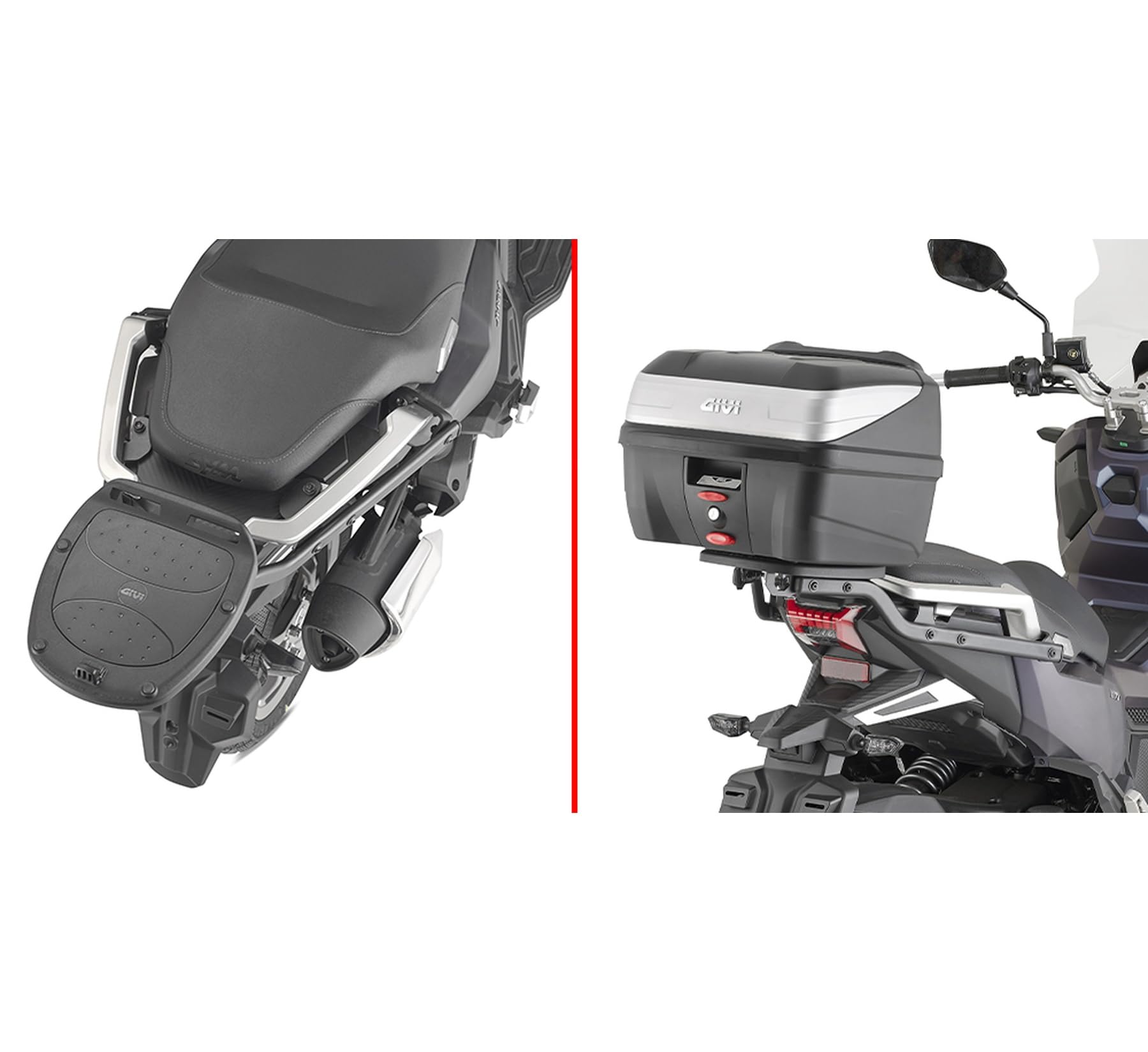givi motorradkoffer alp44a monolock alpina aluminium 44 lt + träger kompatibel mit sym adx 125 2024 mototopgun alp44a + sr7069
