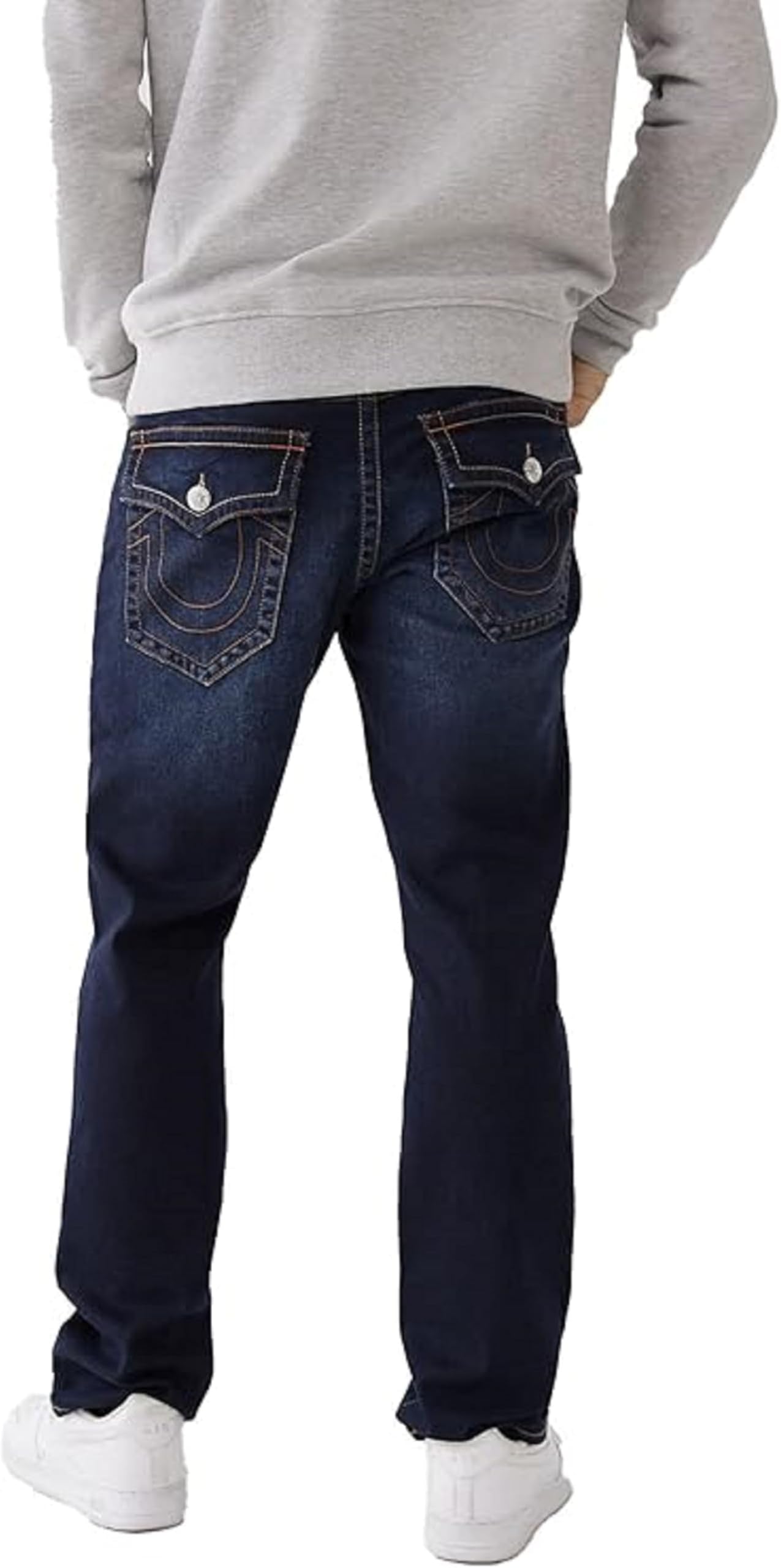 True Religion Men's Ricky Straight Leg Jean with Back Flap Pockets Jeans