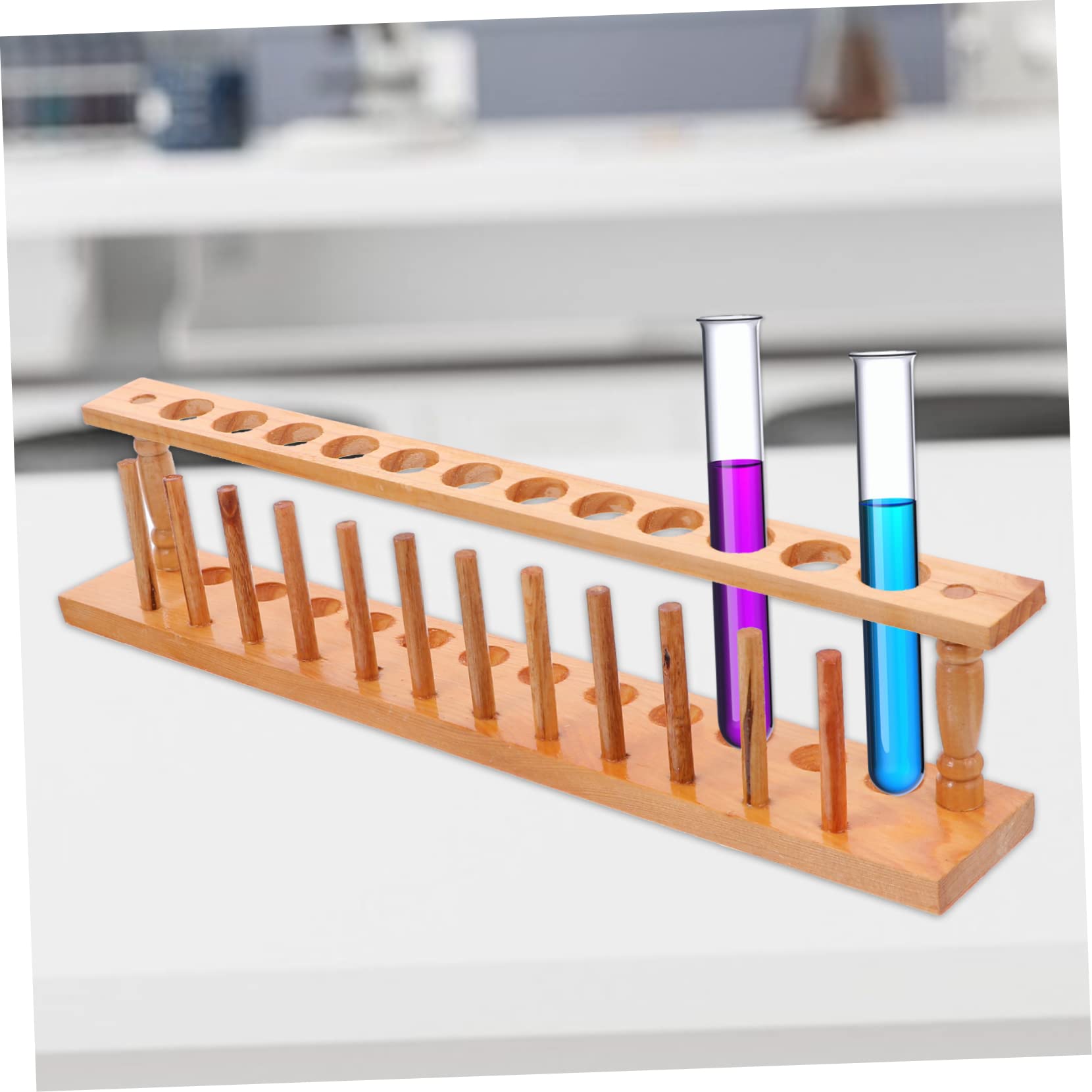 PRETYZOOM Gradilla De Madera Para Tubos De Ensayo Soporte De Madera Para Laboratorio Para Química Escuela Duradero y Práctico