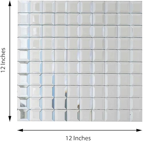 Miniatura 3 de Efavormart - Paquete de 10-12 x 12 pulgadas, azulejos plateados para pared de espejo retroprotector contra salpicaduras