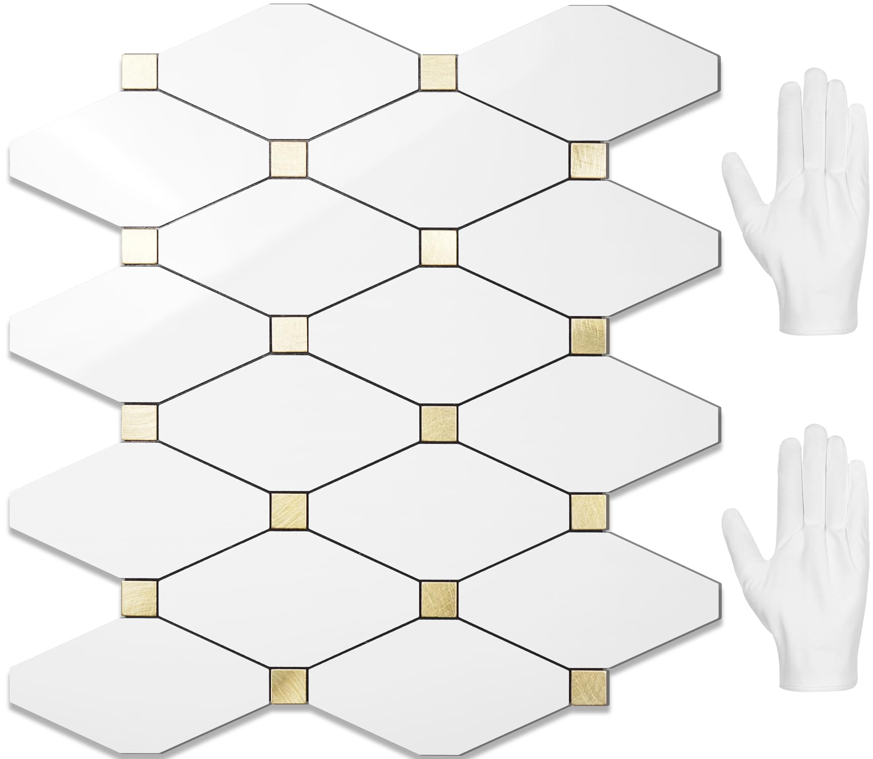 STICKGOO 10 Sheets Peel and Stick Backsplash, Glossy White