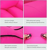 Vista 6 de Silla inflable, pequeño sofá inflable individual, tumbona plegable, sofá de aire portátil para estar en interiores, tienda de campaña, actividades