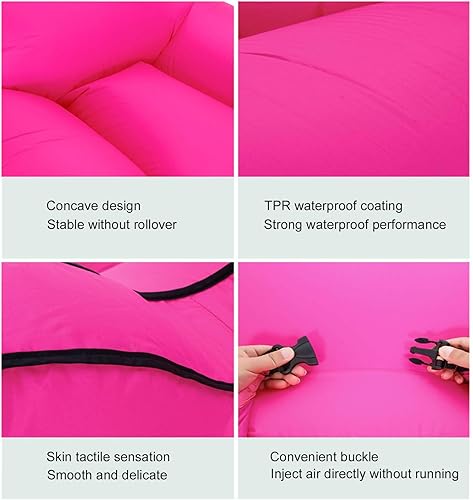 Miniatura 6 de Silla inflable, pequeño sofá inflable individual, tumbona plegable, sofá de aire portátil para estar en interiores, tienda de campaña, actividades