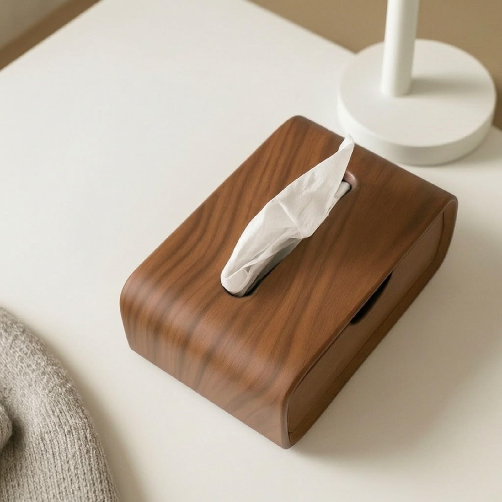 Colcolo Fazzoletti con Cassetto Compatto | Effetto Legno, Scatola Fazzoletti con Cassetto, Salvaspazio, per Comodino, Toeletta