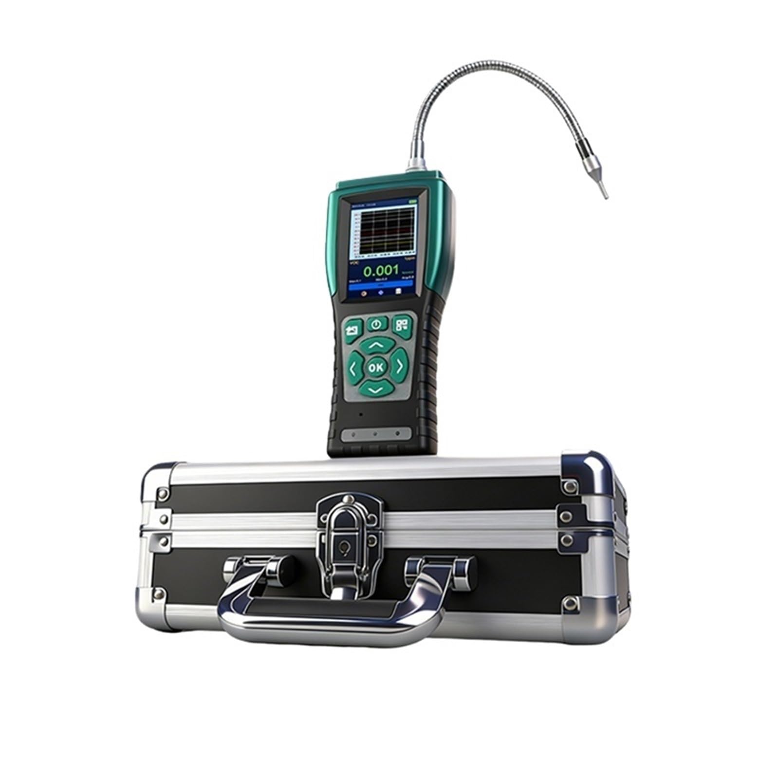 JVDDI Industrial Portable Formaldehyde Gas Detector Pump Suction CH2O Gas Analyzer for Chemical Plant Safety(With Alu Case,CH2O)