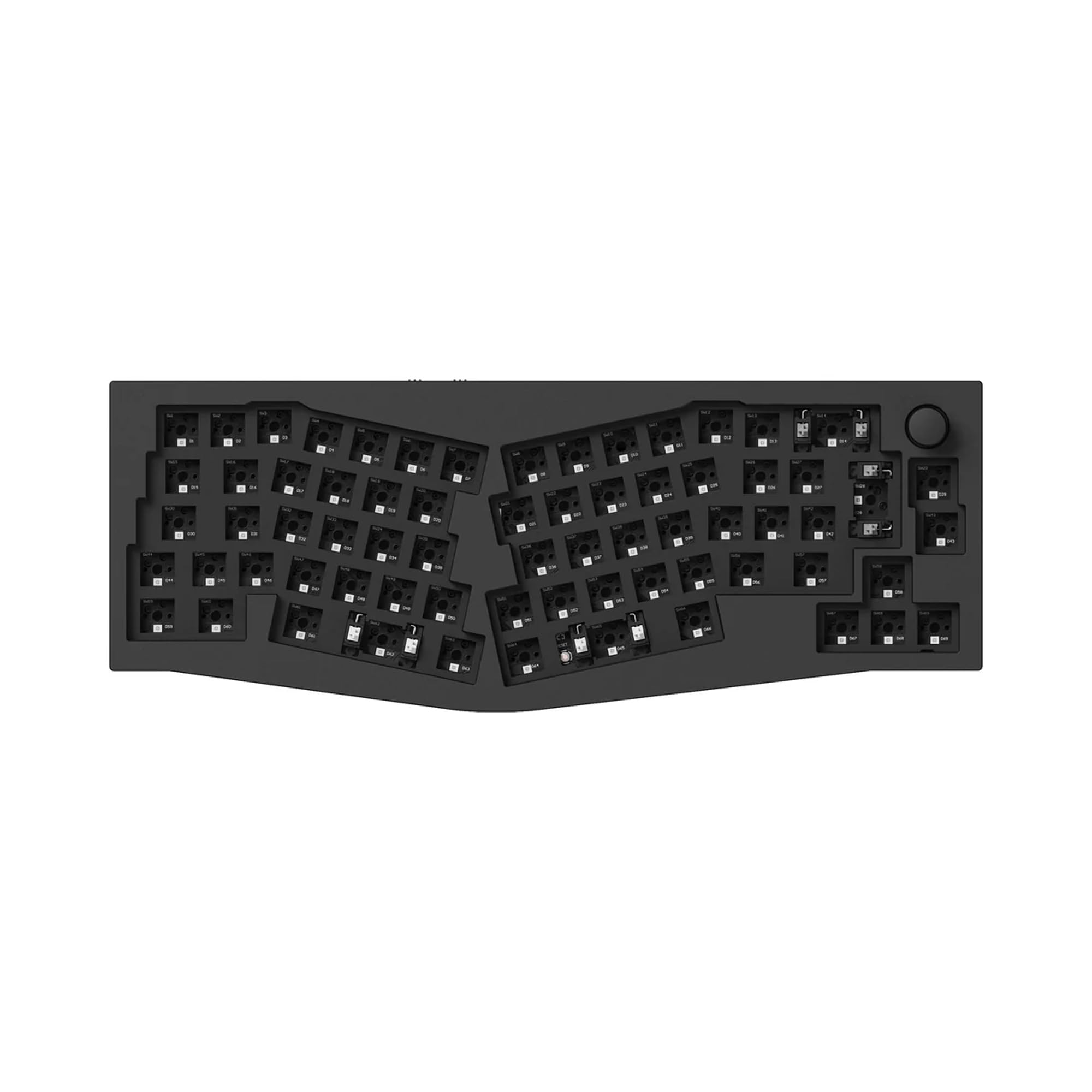 Keychron Q8 Pro Kit Clavier Mécanique Alice 65% en ISO, Corps en Aluminium CNC, Kit Barebone Gaming à Monter Soi-même, Programmable QMK/Via, RGB, Bluetooth 5.1/Filaire, pour Mac, Windows - Noir