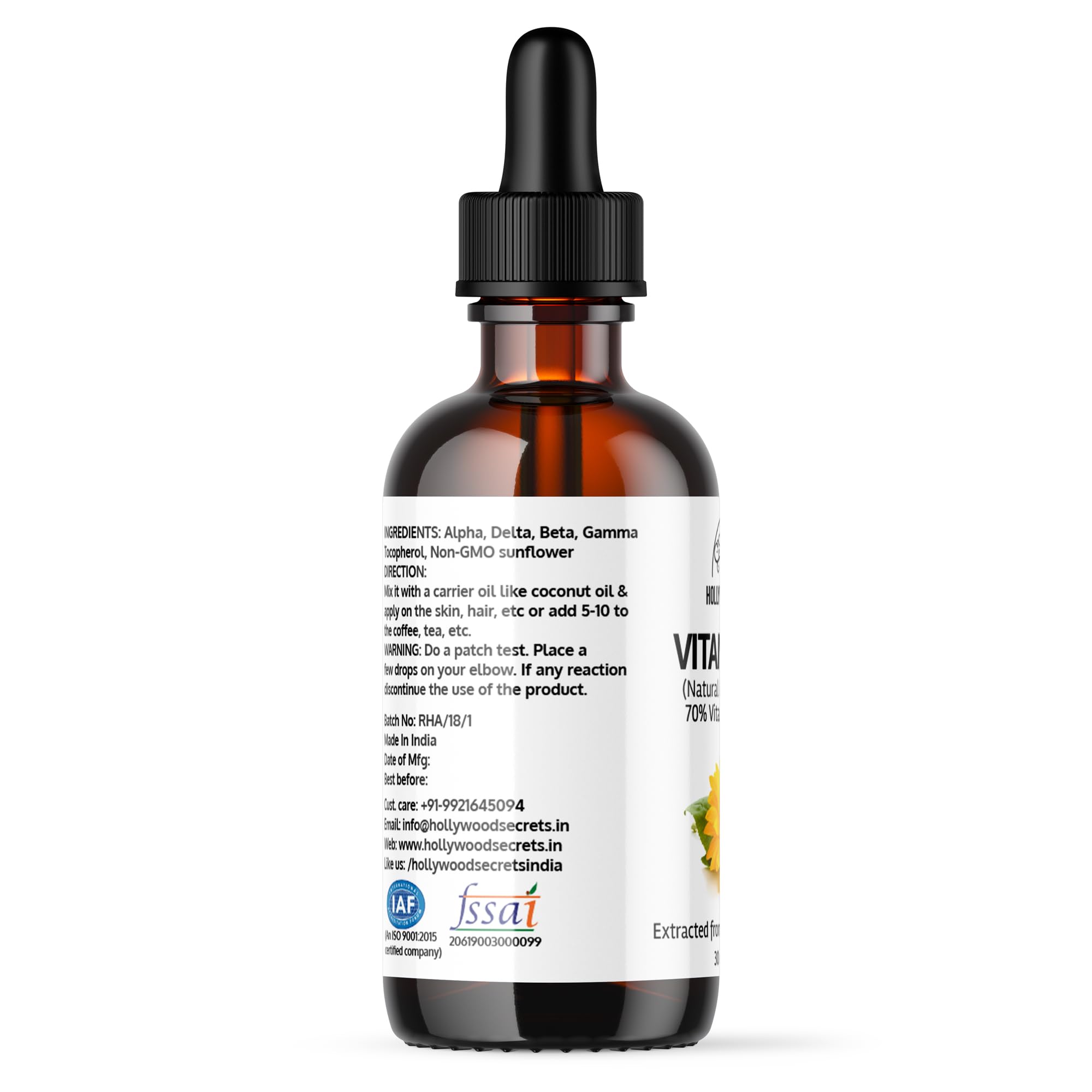 Hollywood Secrets Pure Vitamin E Mixed Tocopherol Oil 30ml : Amazon.in:  Beauty