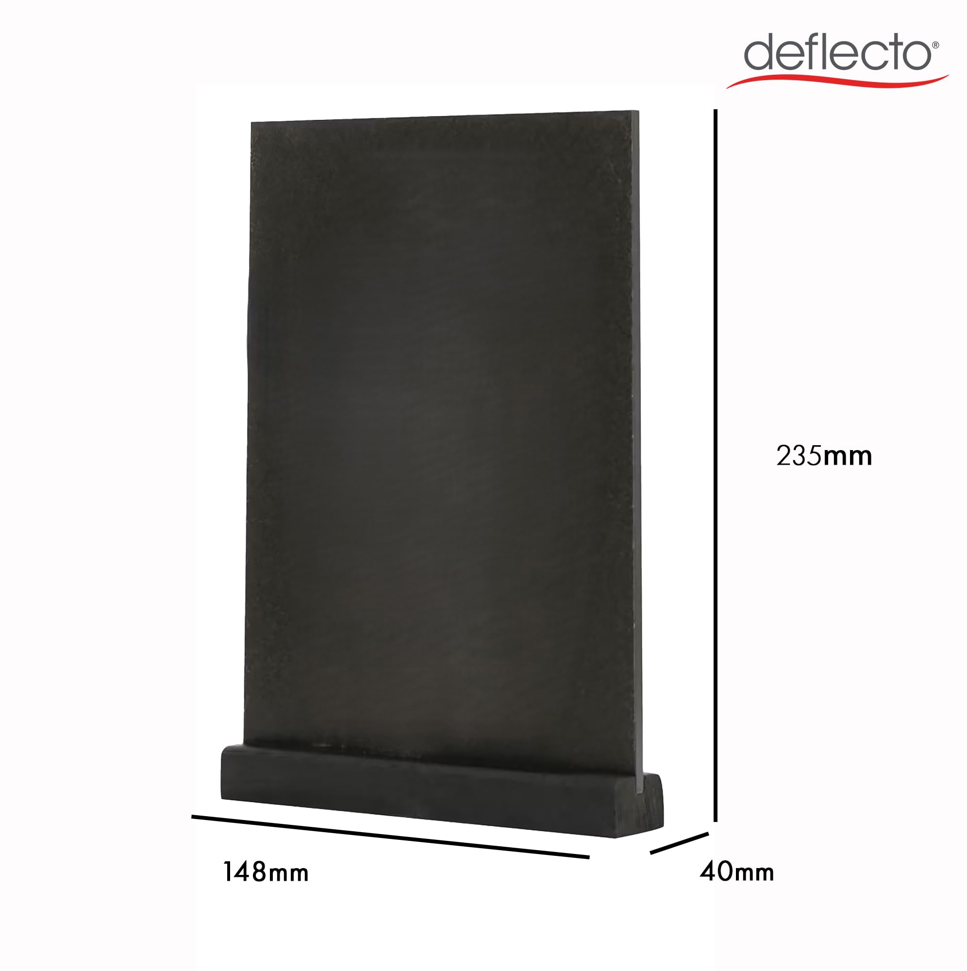 Pack of 4 Deflecto Double-Sided Table Chalkboard Sign, Freestanding Mini Display for Cafs, Weddings, Parties, Menus, Event Labels, Tabletop Message Board for Home or Business - Black A5 - Image 2