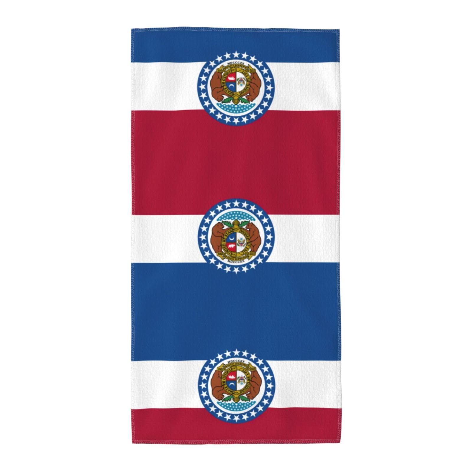 DIEzig Missouri State Flag Fashion Printed Long Bath Towel For Pool Side Seaside Holiday