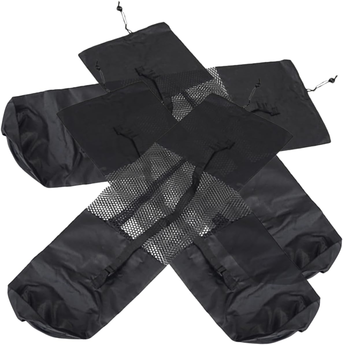 BESPORTBLE 4Pcs Yoga Mat Storage Bags Portable Drawstring Yoga Carrier Pouches Handheld Mesh Design for Fitness Supply for Home and Travel Use