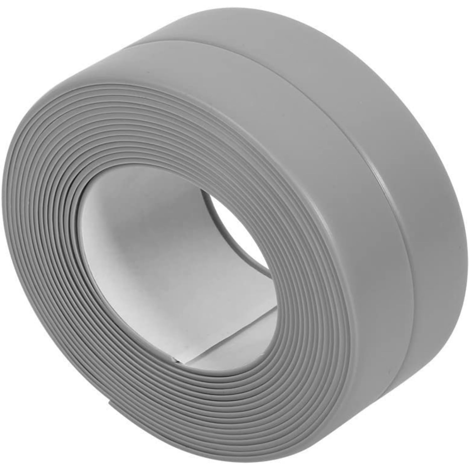 Turbid Adhesive Tape - Waterproof Caulk Strip for Kitchen, Bathroom, Shower, Toilet, Sink, Gas Stove, Wall Corner - 1.5 IN x 5 Ft - Ideal Gap Filler for Walls and Joints (Grey)-image-3