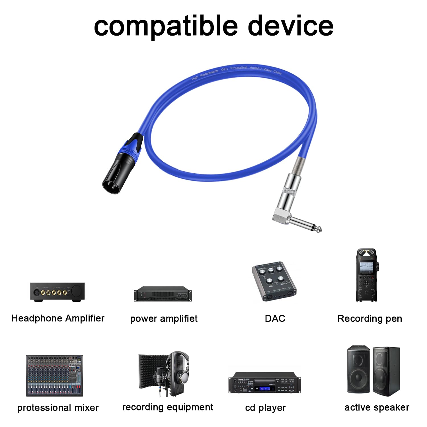 Mikrofon-Audiokabel, rechtwinklig, 1/4 TS auf XLR 3-poliger Stecker, 6,35 mm TS Mono rechtwinklig auf XLR-Stecker, 3-poliges Kabel für Mikrofonmischer, Instrumente, 2 Stück