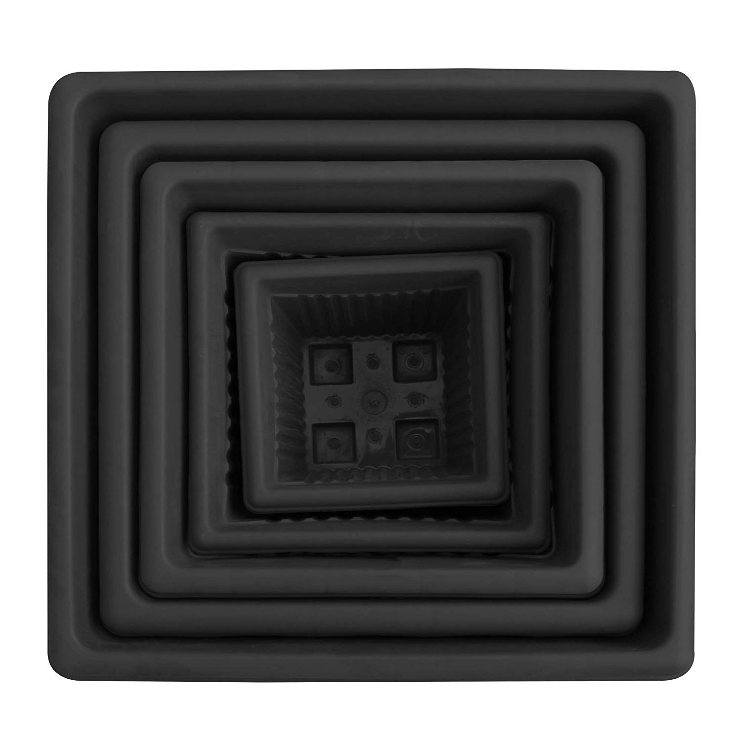 TrustBasket Black Planters - Set of 3 -4 TrustBasket Black Planters - Set of 3 -4