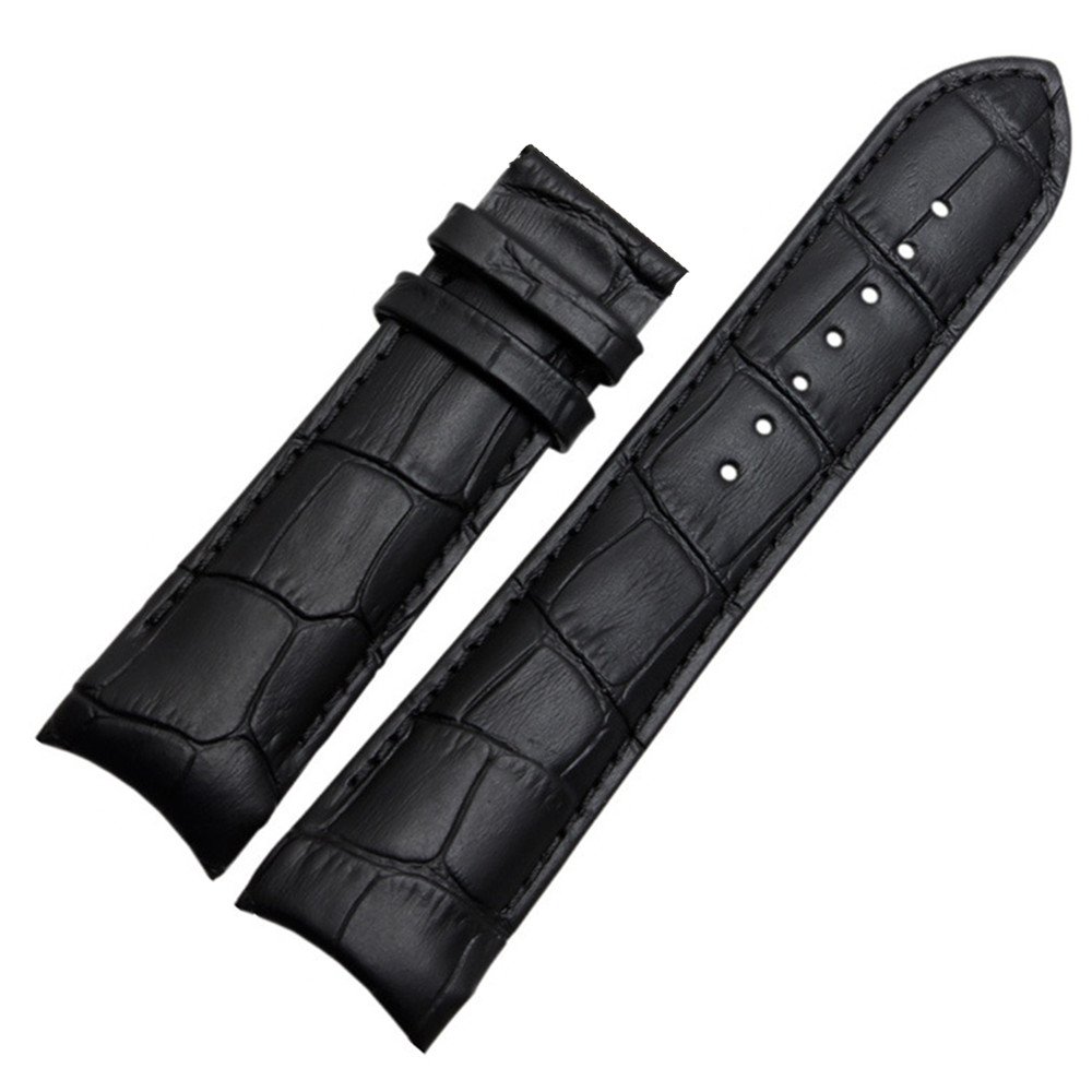 ewatchaccessories 20mm Black Curved Leather Watch Strap Fits Curvedend Watches Without Buckle - Review, Price and Buying Guide