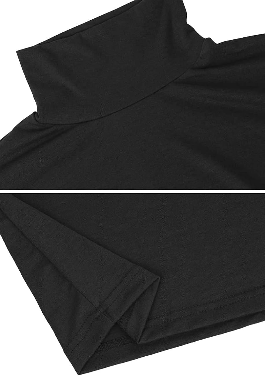 AOOM Thermal Turtleneck Mens Slim Fit Undershirt Pullover Solid Basic Knitted Tee Casual Long Sleeve Shirts