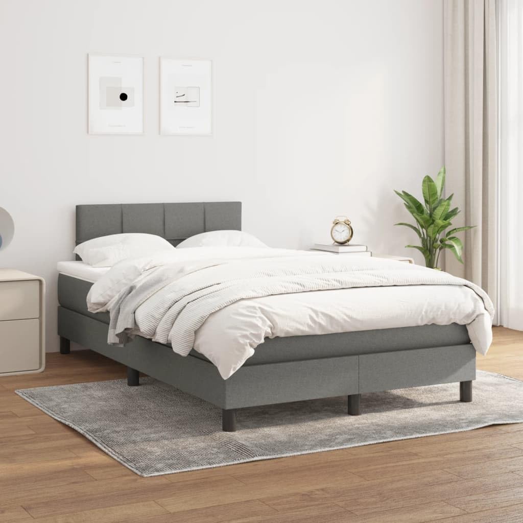 Cama con somier con colchón de 120 x 190 cm, colchón de muelles ensacados de dureza media para una comodidad estable