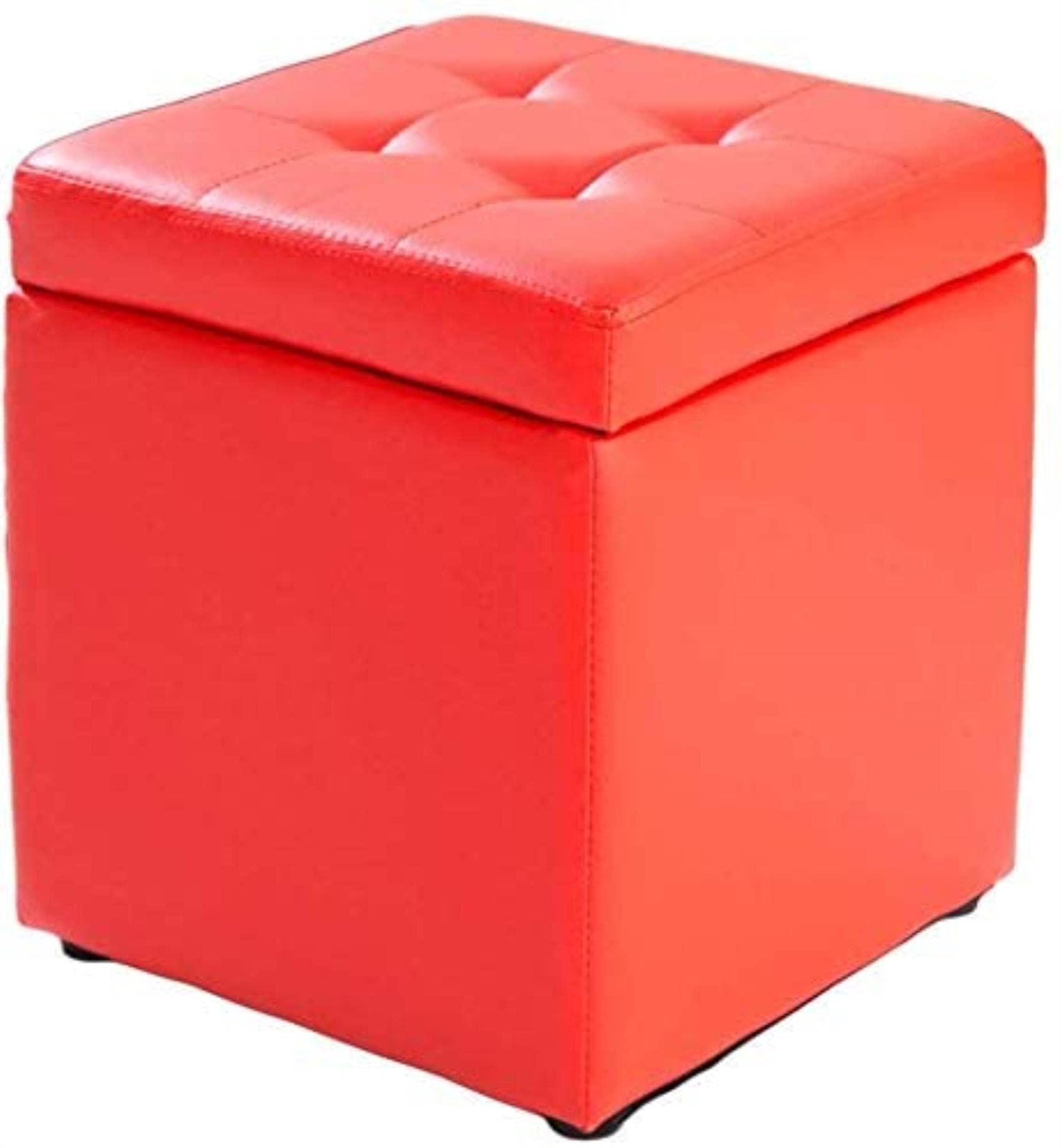 Repose-Pieds de salon rouge pour ranger les télécommandes et détendre les jambes