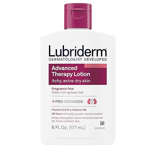 Lubriderm Advanced Therapy Loción hidratante sin fragancia con vitaminas E y provitamina B5 hidratación intensa para piel extra seca fórmula no