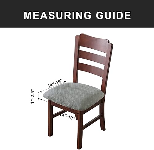 Miniatura 4 de Genina Fundas de asiento impermeables para sillas de comedor, fundas para sillas de comedor y cocina (gris claro, 2 piezas)